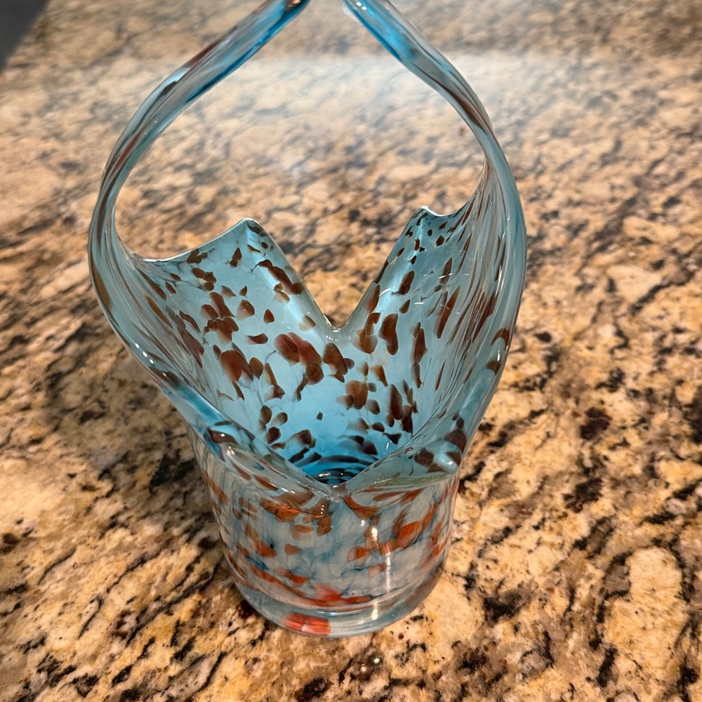 Studio End Of Day Art Glass Basket
